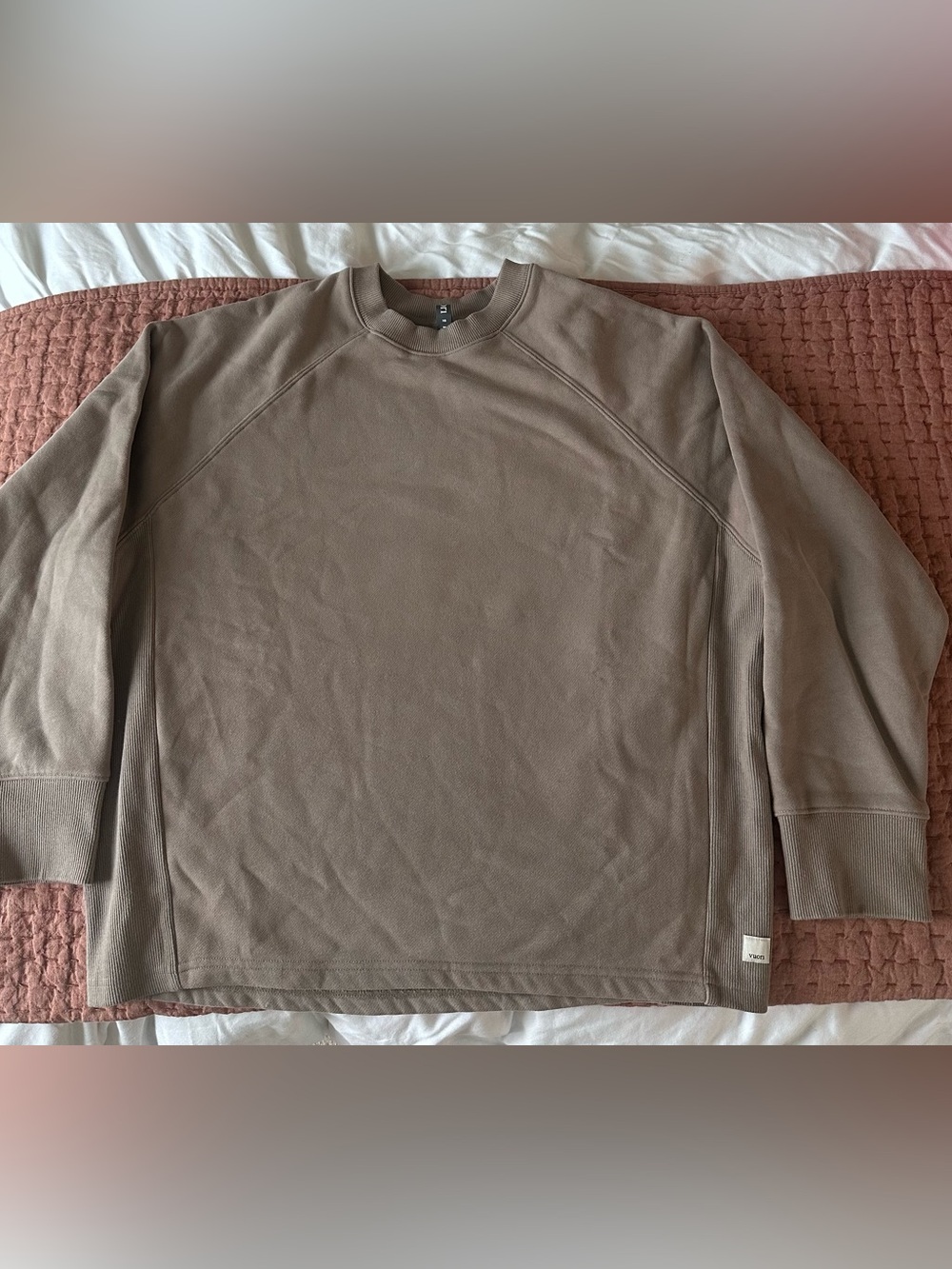 Vuori Taupe Crew Pullover Sweater
